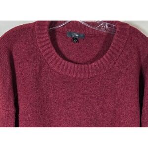J Crew Oversized Burgundy Crewneck Pullover Supersoft Sweater Cozy Warm Size L